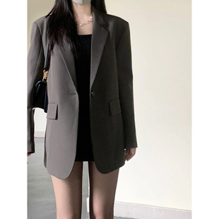 Grey Suit Jacket Women's Small Casual Elegant Socialite High Sense Loose Fashion Explosion Women's Suit