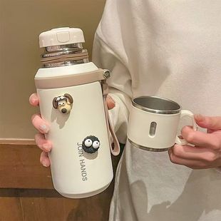 New Style 316 Stainless Steel Thickened Simple Tea Separation Thermos Large Capacity Household Water Cup Portable Water Kettle