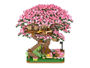 Miniature Small Particle Building Blocks Assembled Toys Taj Mahal Yellow Crane Tower Windmill Cherry Blossom Tree House Four Seasons Street View Architecture