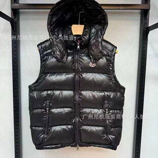 Foreign Trade Mongolian MK Hooded Mayan Down Vest White Duck Down Men's and Women's Waistcoat Brighter Thickened Down Short Jacket