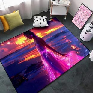 Crystal Velvet Floor Mat Princess Carpet-Princess Carpet for Girls Bedroom Castle Living Room Bedroom Foot Mat Home Mat