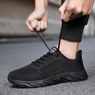 Black Brand Men's Shoes Mesh Breathable sneaker Soft Sole Lightweight Running Shoes Men's Thick Sole Comfortable Casual Travel Shoes