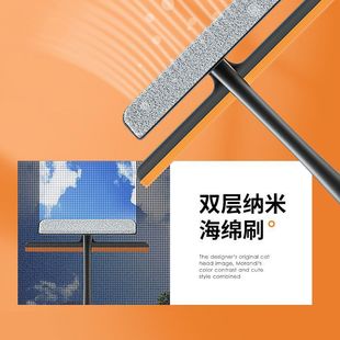 Multifunctional new glass wiping artifact telescopic rod three-in-one wet and dry wiper brush screen brush cleaner