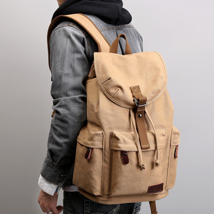 Korean Backpack Backpack Male Casual High School Student Schoolbag Fashion Trendy Canvas Travel Bag Computer Bag