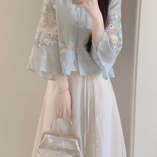 Новое китайское платье ребенка Hanfu Tea женский национальный стиль костюм летняя рубашка рубашка из двух частей