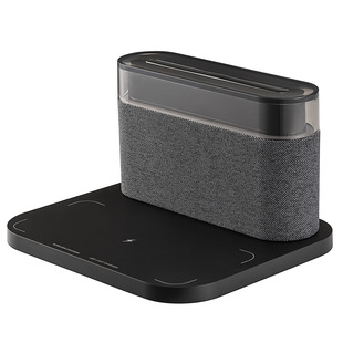Household new fabric bluetooth speaker wireless charging with alarm clock integrated fast charging desktop RGB atmosphere night light