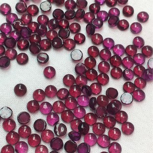Wholesale Natural Stone mozambique Red Garnet Purple Tooth Black Pomegranate 2-5m Round Plain Ring Surface Bare Stone Accessories