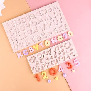 XEI3 Flip Sugar Tools Capital English Alphanumeric Love Hand-made Silicone Mold Chocolate Cake Baking Ice