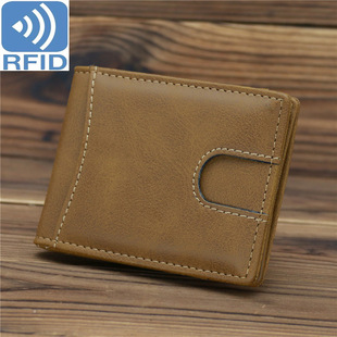 1085 антимагнитный RFID Золотой зажим мужской держатель для карт из искусственной кожи чехол для карт держатель для банкнот винтажный матовый Карманный Кошелек