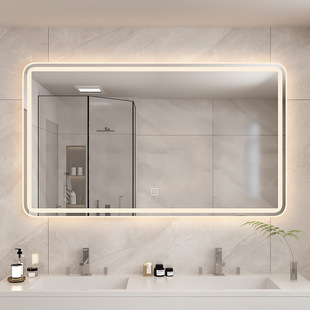 Smart Mirror Touch Screen Toilet Toilet Mirror with Light Anti-fog Vertical Customable Bathroom Mirror Wall-mounted