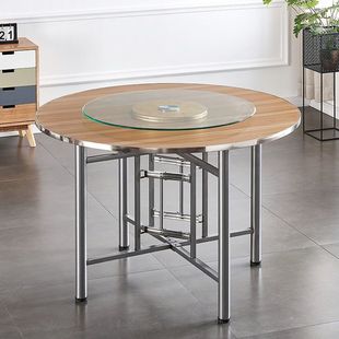 Household Round Table Table with Turntable Round Table Panel Hotel Folding Small Apartment Table Large Round Table Yukang