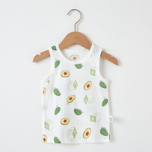 Baby's Small Vest Summer Baby's Inner Belly Protecting Sleeveless Hurdle Boys Pure Cotton Girls Sling Children's Thin Summer