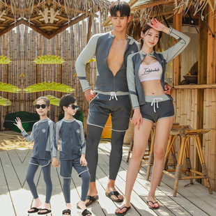 South Korea New Fashion couple diving suit split jellyfish suit snorkeling surfing swimsuit conservative sun protection plus size swimsuit