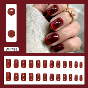 New Year Fireworks Cat Eye Wear Armor Advanced Autumn and Winter Removable Fake Nail Pieces Short Nail Pieces Wholesale