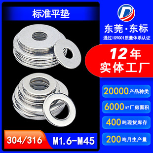 304 Stainless Steel Flat Washer Din125 Flat Washer Washer Enlarged Thickeneded Round Metal Gasket M3-M24