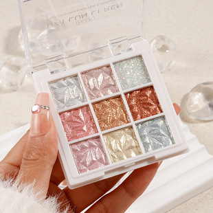 Four-color sequin eye shadow Children's Day stage makeup large sequin glitter eye shadow glitter eye shadow plate hot cross-border