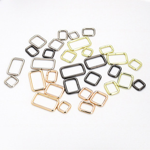 in stock wholesale luggage hardware accessories metal wire square buckle lip buckle bag clothing webbing square accessories