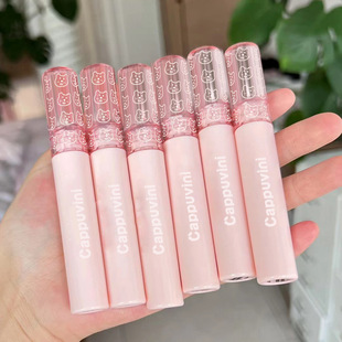 Cappa Winnie Bubble Bear Lip Glaze Mirror Light Jelly Glass Lip Clear Water Moisturizing Doodle Lip White Lip Glaze