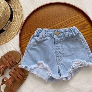 Girls' Denim Shorts 2025 Summer New Korean Style Children's Trendy Versatile Hot Pants for Older Children