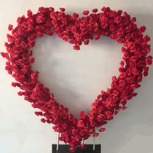 Red Rose Love Arch Cloth Bottom Heart-shaped Peach Heart Wedding Wedding Decoration Photo Background Simulation Flower Art
