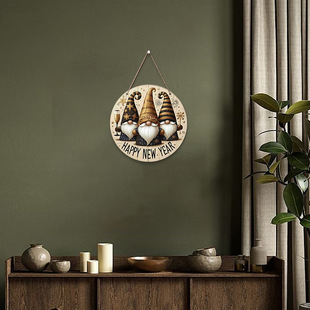 in stock Country Style New Year Atmosphere Decoration New Year Series Door Plate Pendant Decoration Wooden Gnome Logo Tag