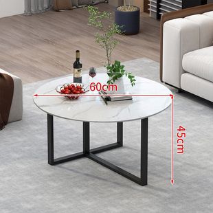 Round Coffee Table Living Room Home Light Luxury Modern Simple Large and Small Apartment Black Tea Table Balcony Table Tea Storage
