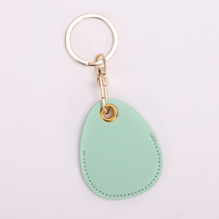 Access Card Case Water Drop Keychain Genuine Leather Community Women Men's ic Student Bus Card Elevator Induction Protective Case