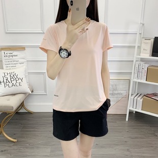 2024 Ice Silk suit Women Summer New Thin Running Sports T-shirt Casual Breathable Quick-drying Shorts suit