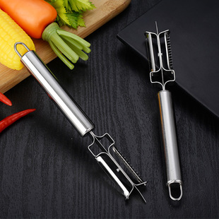 Double Sided Stainless Steel Peeler Scraper Cutter Fruit Knife Grater Vegetable Cutter Peeler Kitchen Tools