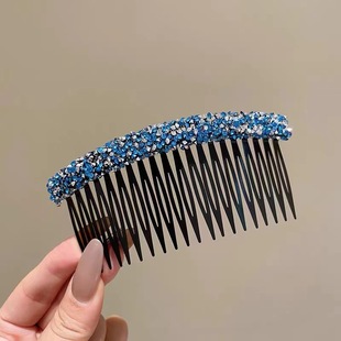 Full Diamond Bangs Hair Comb Women's 2024 New Style Comb Hairpin Clip Headwear Broken Hair Finishing Artifact Hairpin