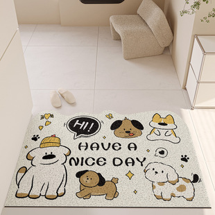 Cartoon Entrance Silk Circle Floor Mat Entrance Entrance Scraping Mud and Soil Foot Mat Can Be Cut pvc Non-slip Easy Care Floor Mat