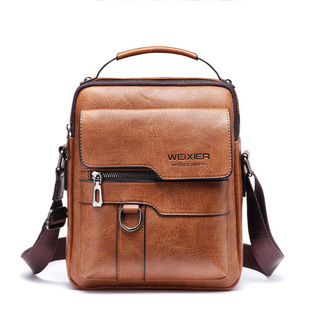 Cross-border Men's High-end Retro Shoulder Bag Waterproof Vertical Business Men's Bag All-match Men's Casual Small Satchel