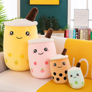 Cross-border Milk Tea Cup Plush Toy Creative Fruit Milk Tea Doll Large Cartoon Sleeping Pillow Exchange Gift