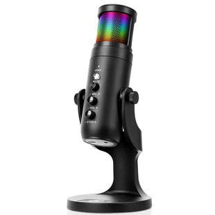 Cross-border USB condenser microphone mobile phone computer live singing recording game microphone RGB colorful atmosphere light