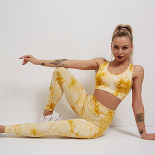 New Tie-dye Yoga Clothing Women's Sports Fitness suit Comfortable High Waist Elastic Tight Yoga Pants Wholesale