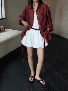 DVZ Vintage Bud Shorts Casual Pants Women's Summer Design Sense High Waist Slimming Wide Leg Pants 6091