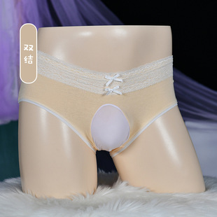 Qing He Men's Bag Egg Briefs Sexy Lace Bow Cute Shorts Pseudo Niang Women's Big Men's Underwear