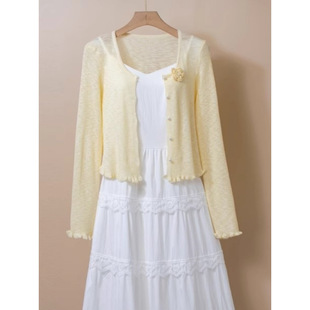 2025 Super Fairy Fairy Elegant Knitted Coat Women's Sunscreen Coat Thin Spring and Summer New Fashion Joker