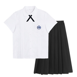 Taiwan Normal University Attached High School Uniform Short-sleeved Shirt Women's Embroidered Japanese JK Uniform College Style Graduation Class suit