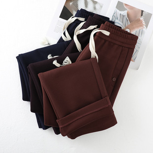 Purple Casual Pants Women's 2024 New Autumn and Winter Straight Trousers Loose Wide Leg Pants Winter Explosion Sweatpants