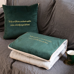 Velvet Pillow Quilt Dual-purpose Office Thickened Nap Blanket Folding Pillow Quilt Two-in-One Car Pillow