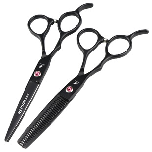6.0-inch paint black red black left-hand scissors flat scissors straight scissors tooth scissors thin scissors left-handed scissors