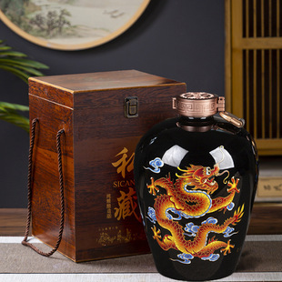 Empty wine jar 3kg puree 5kg 10kg Shuanglong ceramic wine bottle wine jar household sealed wine storage liquor jar