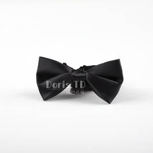 Factory Spot Retro Solid Color Set British Wine Red Black Navy Blue Satin Men's Bow Tie Wedding Dress Bow