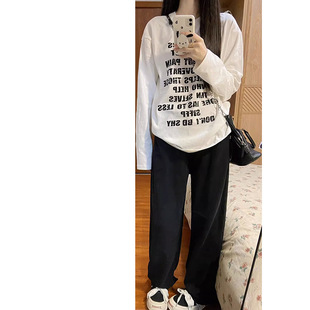 American-style High Street Cotton Shoulder Long-sleeved T-shirt Women's Spring and Autumn 2024 New Lazy Style Inner Base Slimming Top