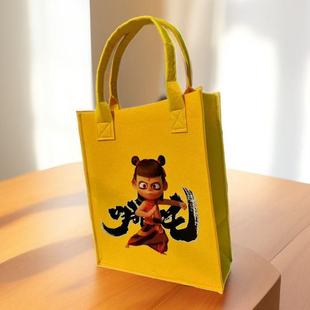 Which color printing felt bag new birthday cartoon handbag 100 days shopping bag hand gift study bag