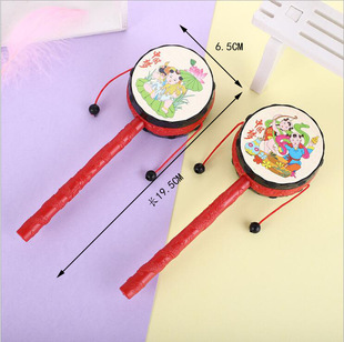 19cm traditional auspicious rattle rattle plastic sound Hongliang baby toy stall wholesale