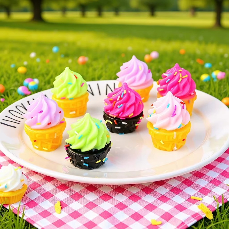 Xiaohongshu-Style Realistic Summer Ice Cream Squishy Toy Desktop Decoration Small Gift Factory Direct Sale