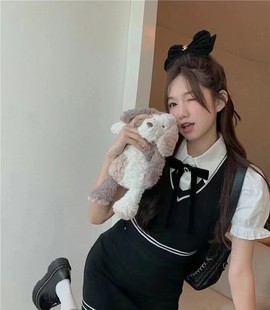 2024 Summer New Academic Style Design Sense Korean Sweet Style Knitted Sweater Color Matching Fashion All-match Top Women