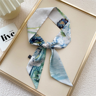 Four Seasons long silk scarf women's bag thin narrow ribbon thin braided hair ribbon tie bag long fashion tie hair band